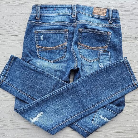 ZANADI vintage patch low rise skinny jeans size 1 - Picture 8 of 14